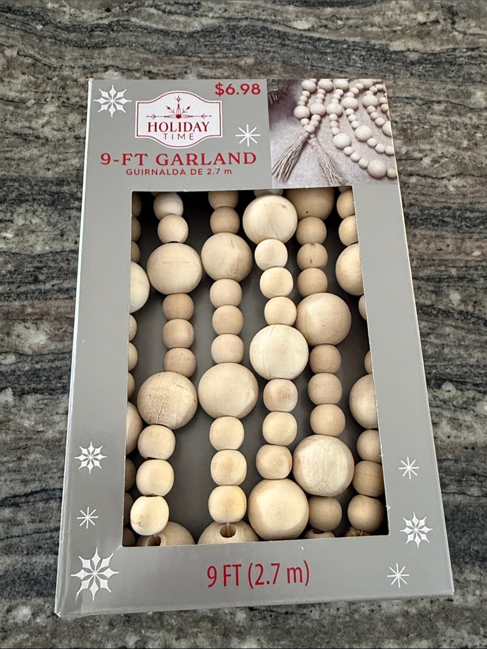 Holiday Time Natural Wooden 9-Ft Garland